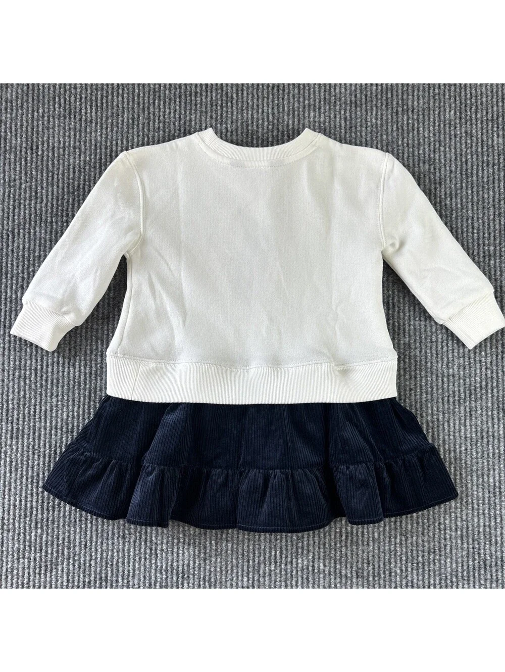 POLO RALPH LAUREN GIRL'S VELVET RUFFLE HEM SWEATSHIRT DRESS SIZE 2 Cotton Blend